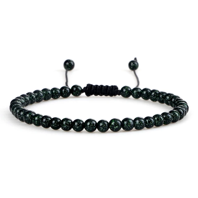 Adjustable 4mm Chakra Beads Bracelet Mini Natural Stone Agats Lava Tiger Eye Beaded Bracelets & Bangles Women Men Gift Jewelry