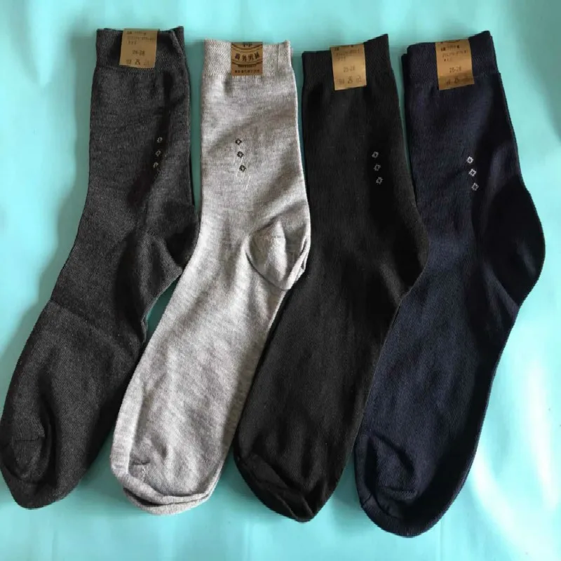 New Cotton Business Men's Autumn And Winter Cotton Socks In The Tube High Quality Socks Wholesale 4pair/lot