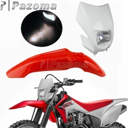 Enduro Motocross Front Fender Mudguard Dirt Pit Bike Headlight Fairing Headlamp Mask For Honda CRF230F CRF 230F CRF150F CRF 150F