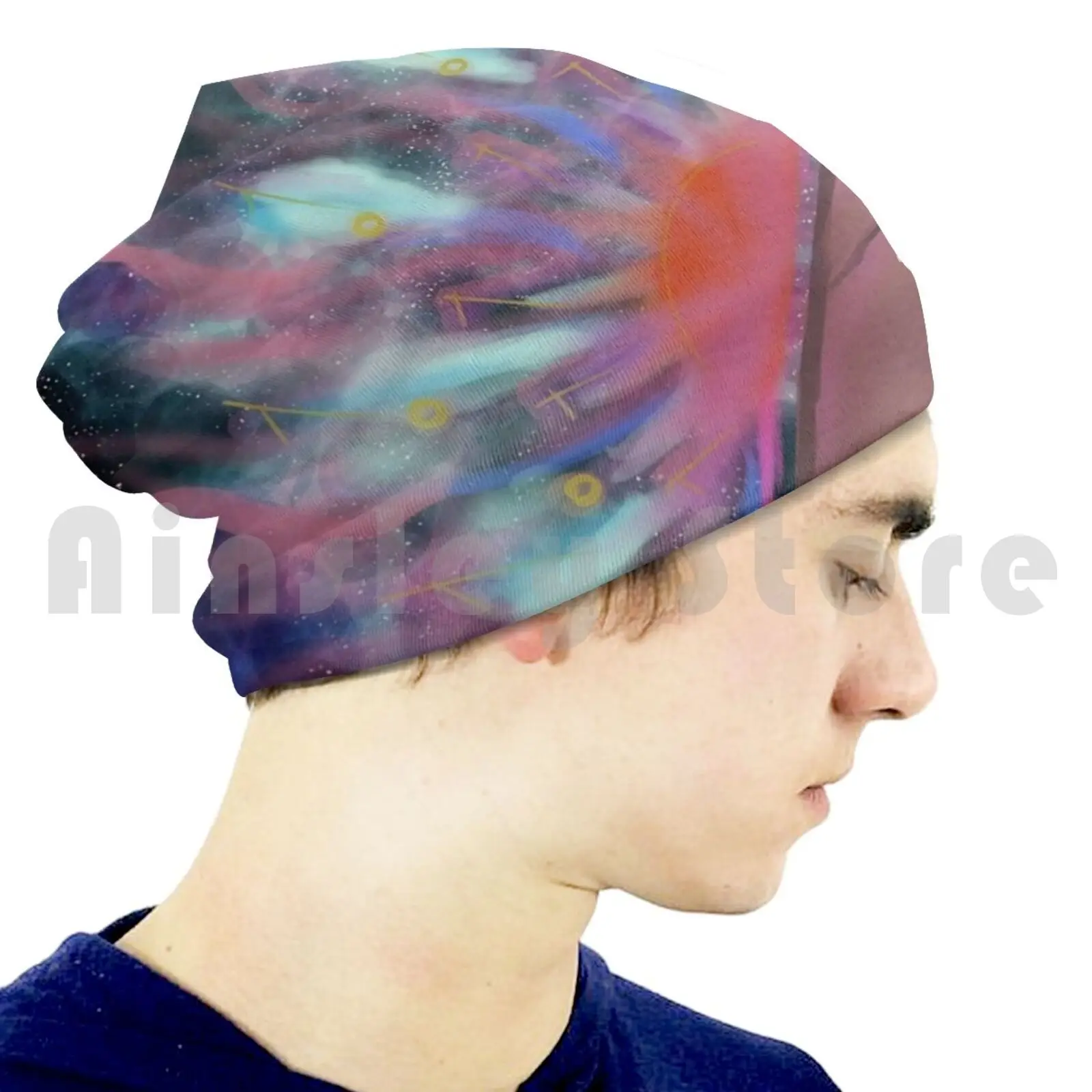 Gorros de alma brilhantes para meninas, confortável boné pulôver, poderosos piercings mágicos, boné galáxia azul, linda alma