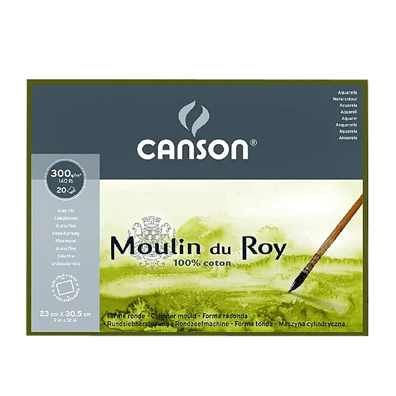 French Canson moulin cotton pulp four-sided sealant aquarelle book watercolor paper rough /medium / fine