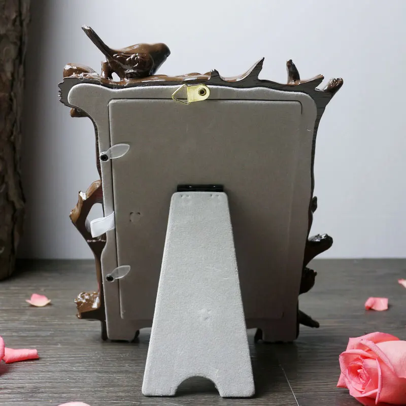 American Style Pastoral Frame Relief White Bird Branches, Luxury Pendulum Frame 7inch