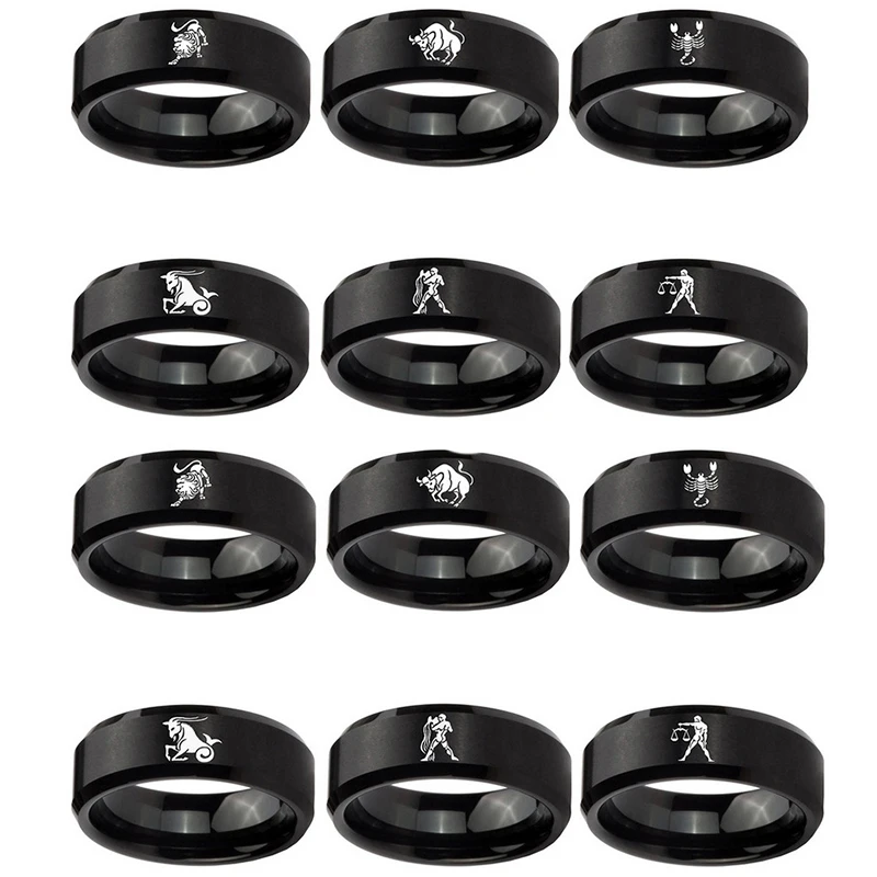 12 Zodiac Stainless Steel Ring Witchcraft 12 Star Witch Wicca Ring Leo Horoscope Constellation Jewelry Christmas Gifts For Women