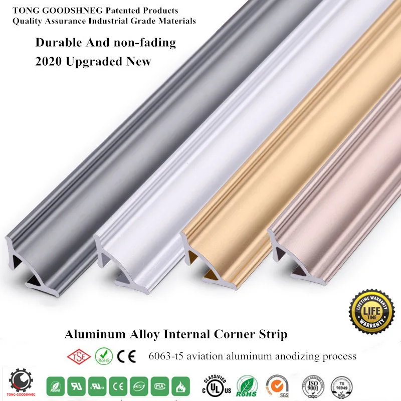 

Preservative Metal Trim Aluminum Alloy Internal Corner Strip,Floor Internal Corner Line,Living Room Ceiling Decoration Strip