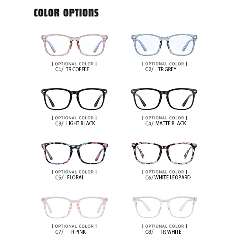 RUOBO Rivet Anti Blue Light Glasses Frame For Men Women Transparent Optical Spectacle Eyeglass Computer Blue Blocking Eyewear