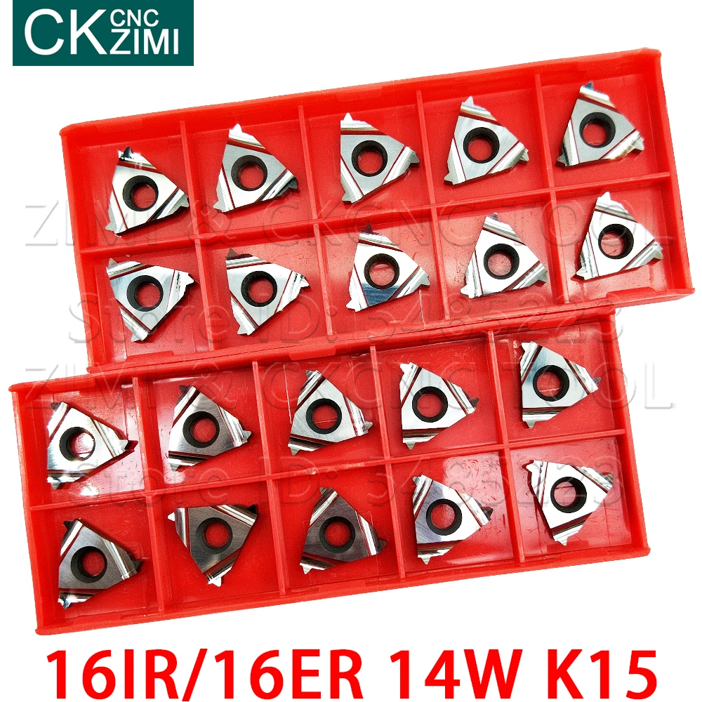 16IR 14W K15 16ER 14W K15 Carbide inserts Internal external threaded inserts CNC Lathe Cutting Turning Tools for aluminum copper