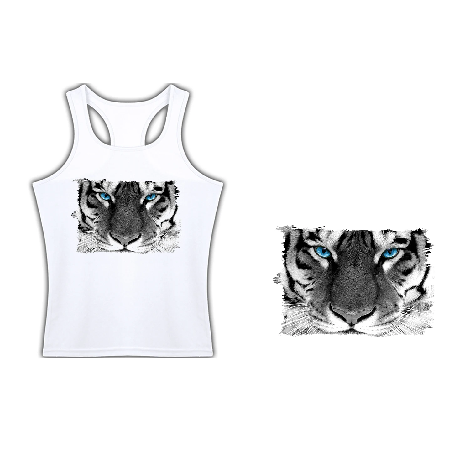 T-SHIRT FOR WOMAN SUSPENDERS PORTRAIT WHITE TIGER women tshirt