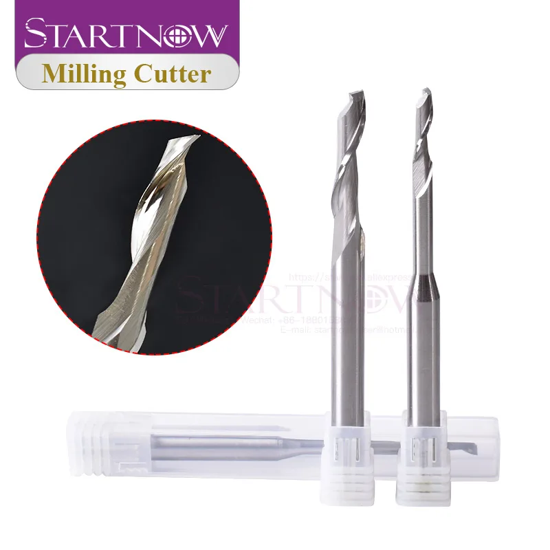 Startnow 5PCS CNC Milling Cutter Aluminum Alloy Tungsten Carbide Steel Material Single Edge Flute Solid End Mill Engraving Bits