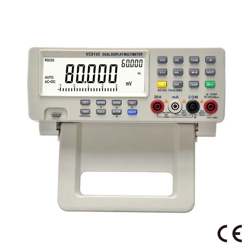 

VC8145 Desktop Digital Multimeter High Accuracy Dual Display Multimeter Autoranging Digital Bench Top Multimeter 110V-220V CE