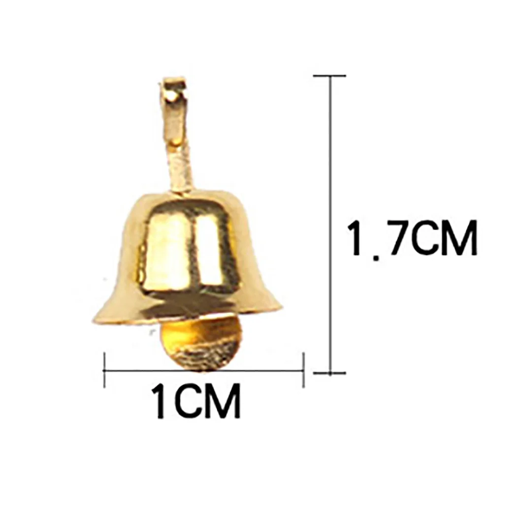 50pcs 1cm Small Mini Jingle Bells Gold Pet Hanging Metal Bell Wedding Christmas Decoration Accessories Bells For Crafts