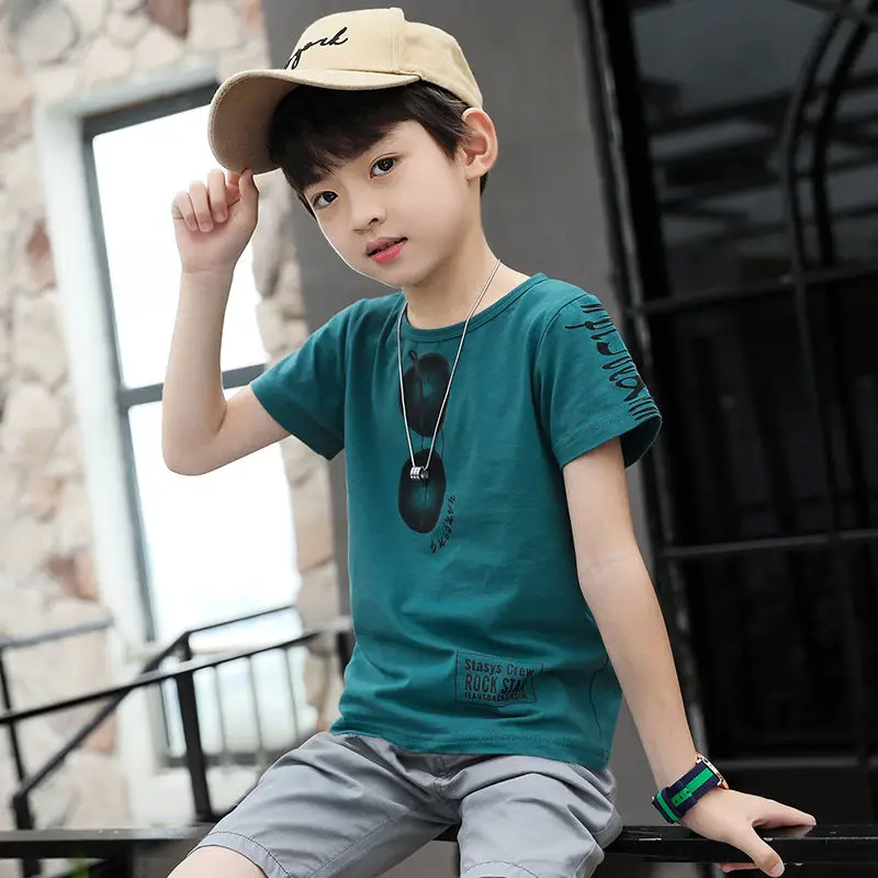 2025 summer Teenager Boys Clothes Casual Outfit Kids Tracksuit Child t shirt + shorts hot pant 4 5 6 7 8 9 10 12 11 13 14 Year