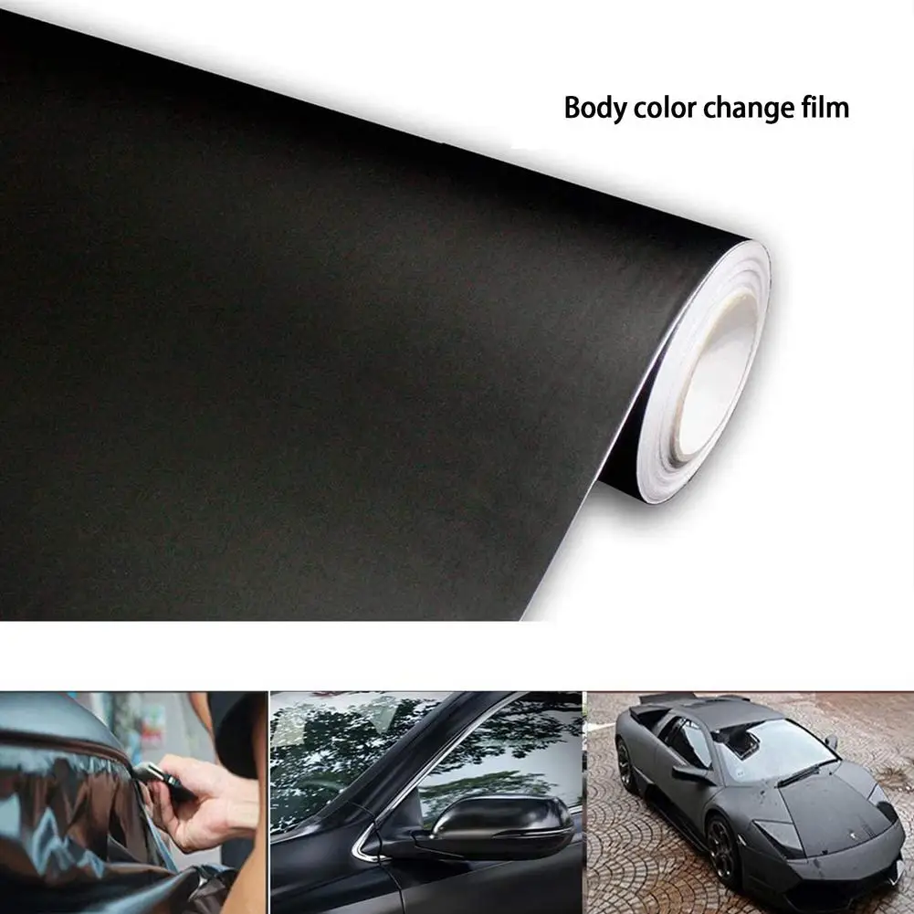 12x120inch Carbon Fiber Matte Black Car Body Film Self Adhesive Waterproof Air Bubble Free Mirror Automotive Vinyl Wrap Film