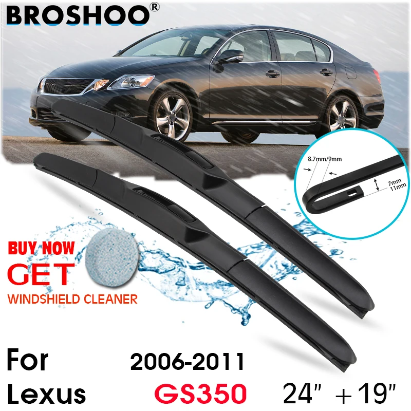 

Car Wiper Blade Front Window Windscreen Windshield Wipers Blades J hook Auto Accessories For Lexus GS350 24"+19" 2006-2011