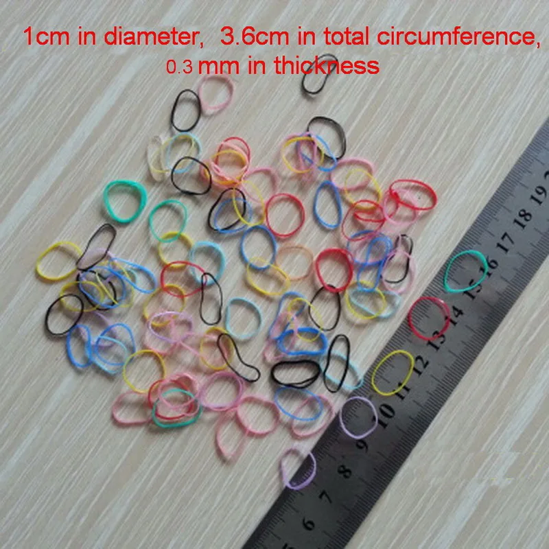 About 3000pcs/pack Candy Color Disposable Mini Elastic Rubber Bands for Girl Silicone Gum Kid Children Hair Accessories scrunchy