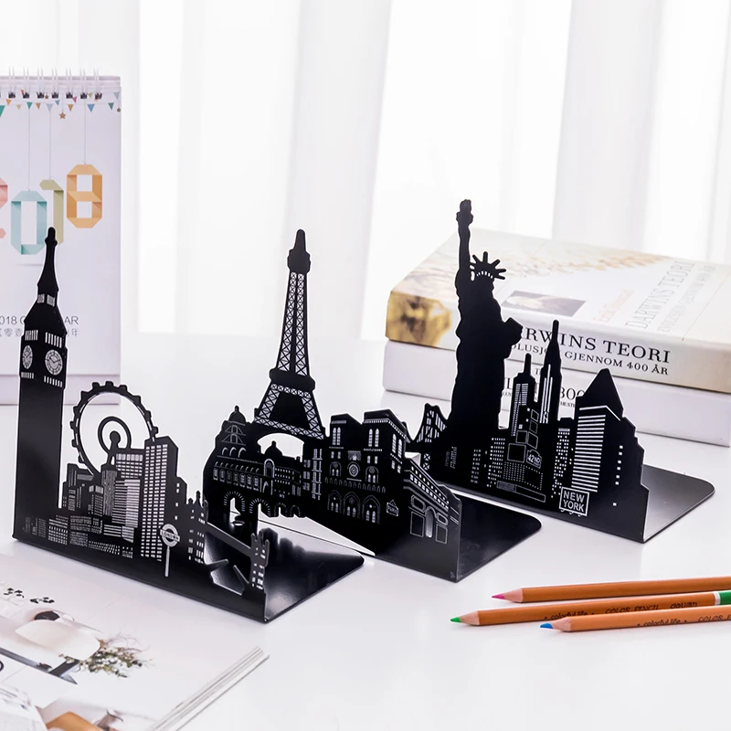 2 / Set Of Famous Architectural Style Book Bookshelves Eiffel Tower Liberty Statue Simple Book Stand Table Storage Supplies