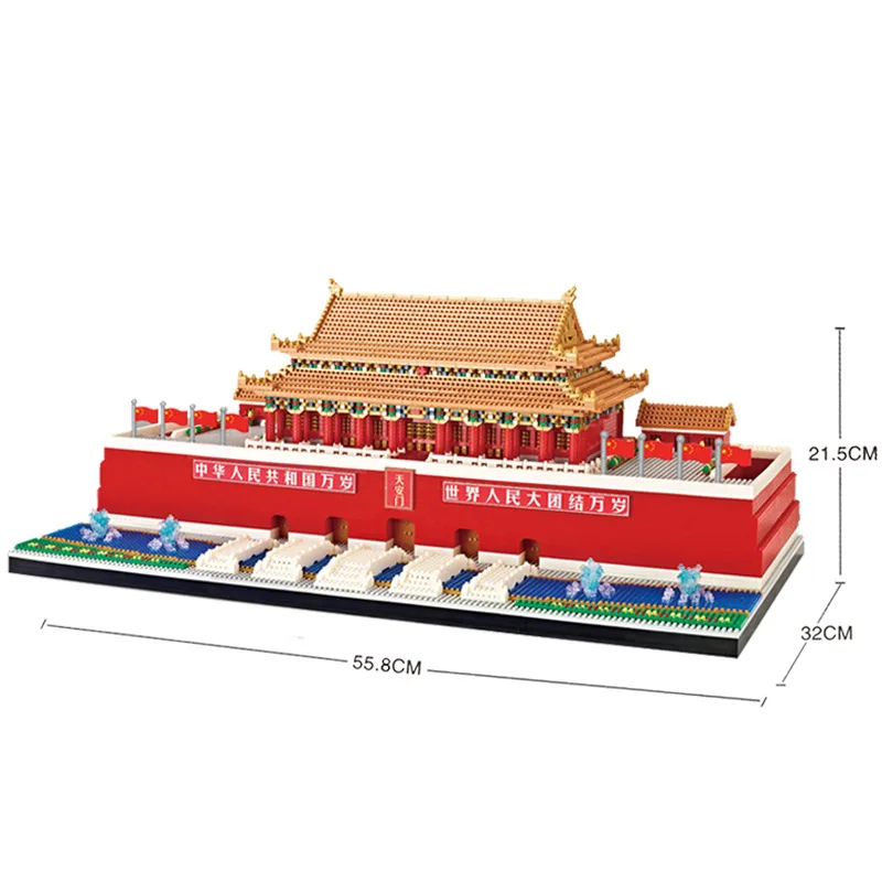 World Famous Historical Architecture TiananMen Micro Diamond Block China Beijing Tianan Men Model Brick Nanobrick Toy Collection