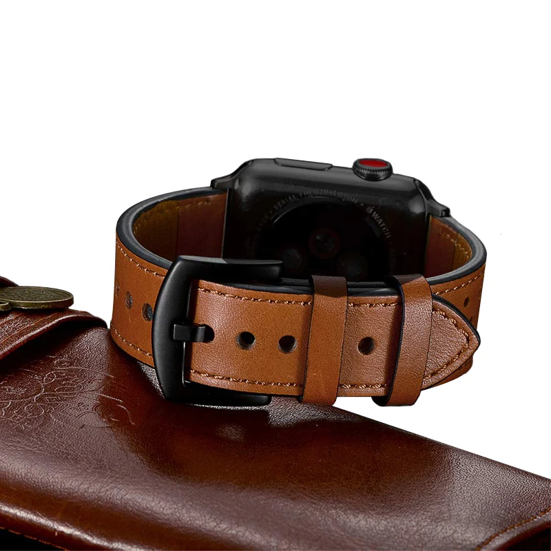 

Strap for apple watch band 44mm/40mm 42mm 38mm iwatch apple watch pulseira SE/6/5/4/3/2 Genuine Leather watchband Accessories