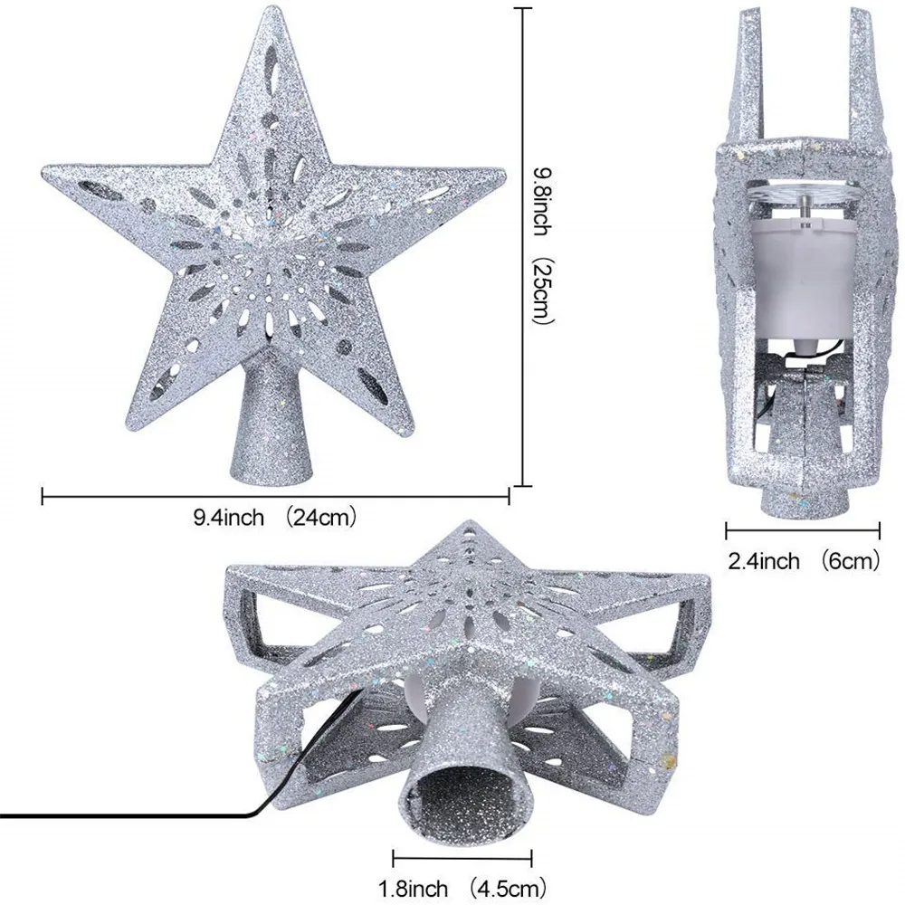 Imagem -03 - Conduziu a Lâmpada do Projetor Girando Lâmpada Noite Efeito Dinâmico de Tempestade de Neve do Floco de Neve Luz para Árvore de Natal Toppers Interior Decoração do Quarto