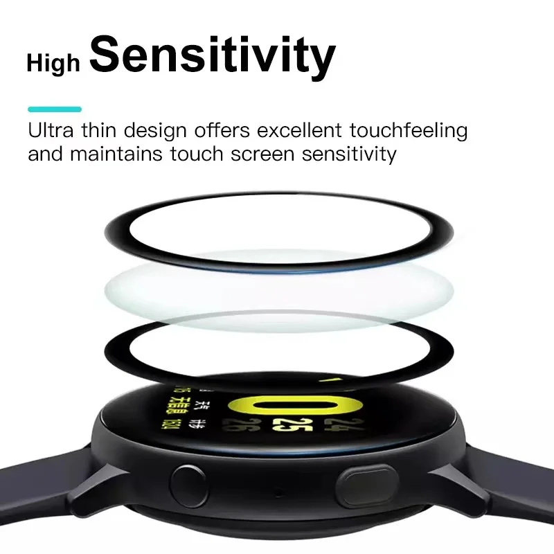 1/2/3PCS 20D Curved Edge Screen protector Glass For Samsung galaxy Watch Active 2 4 40mm 44mm Protective Tempered Glass Film