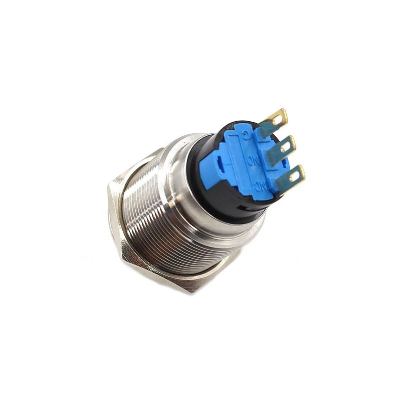 Interruptor giratorio de botón de enganche de 19mm y 22mm, perilla de 2 y 3 posiciones, botón de Metal impermeable, interruptor de llave, Autobloqueo con luz LED