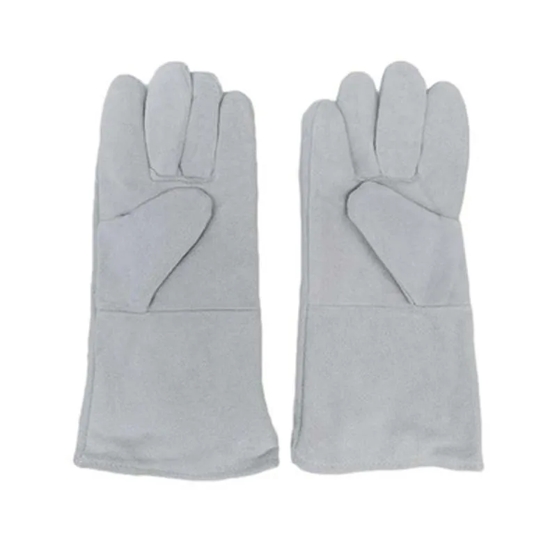 Long double-layer flame retardant labor gloves High temperature resistant thick leather welding gloves