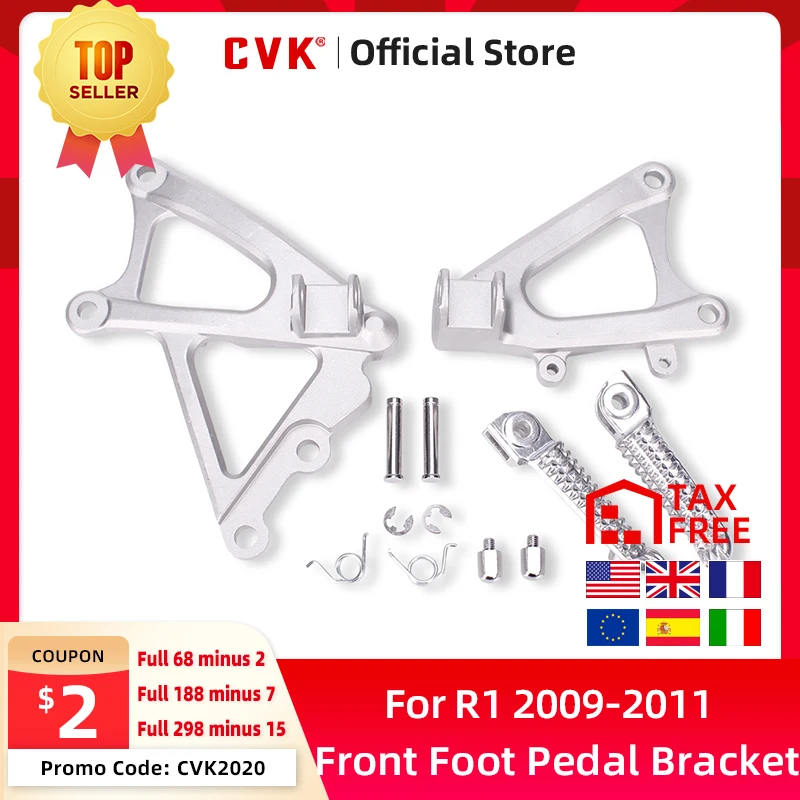 

CVK Front Foot Rests Pedal Bracket Assembly Kit For Yamaha YZF R1 2009 2010 2011 YZF1000 YZF-R1 Motorcycle