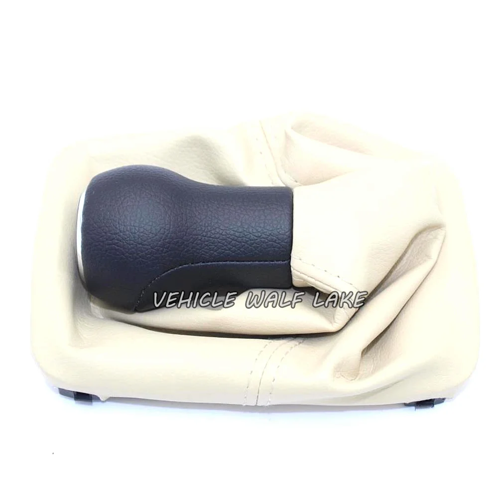 5 Speed Gear Stick Shift Knob Beige Leather Giator For VW Beetle 1998 1999 2000 2001 2002 2003 2004 2005 2006 2007 2008 2009 201 view 3