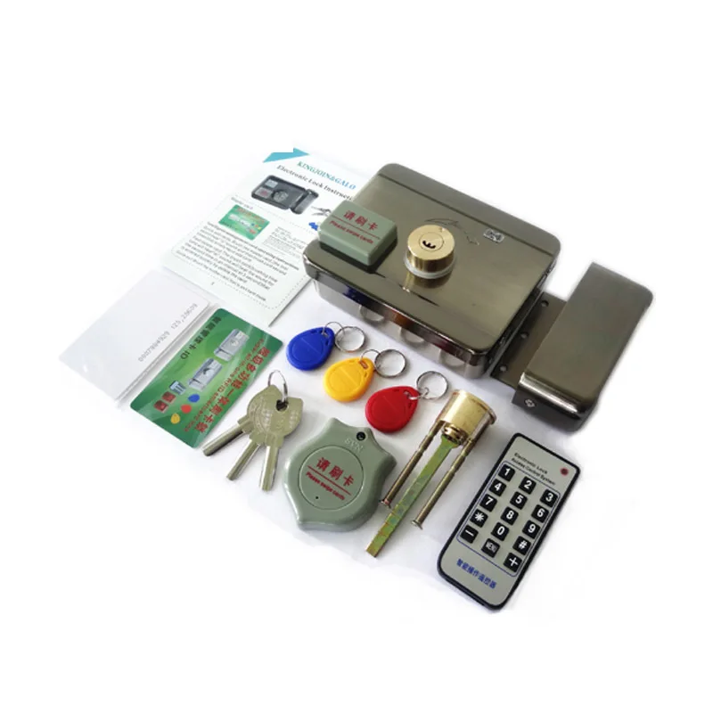 Smart ID Door & gate lock castle Access Control Electronic integrated RFID Door Rim lock RFID reader for home
