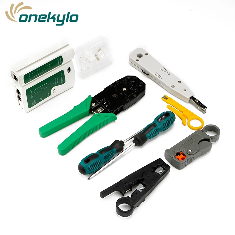 Computer Network Repair Tool Kit Wire stripper LAN Cable Tester Wire Cutter Screwdriver Pliers Crimping Maintenance Tool Set Bag