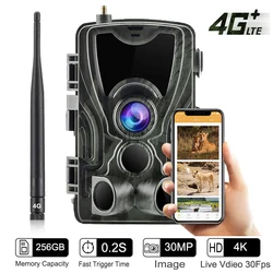 라이브 방송 트레일 사냥 카메라, 4G 앱, 클라우드 서비스 제어, 무선, 30MP 카메라, 사진 트랩, HC801PRO