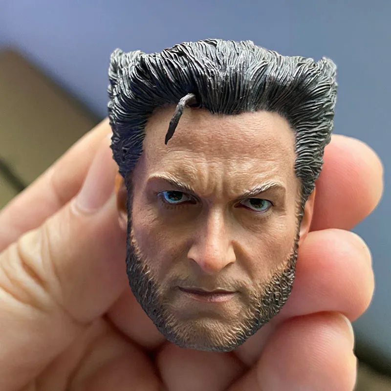 1/6 Hugh Jackman Head Sculpt Male Soldier Head Carving Model Fit 12\'\' Action Figure Body Dolls