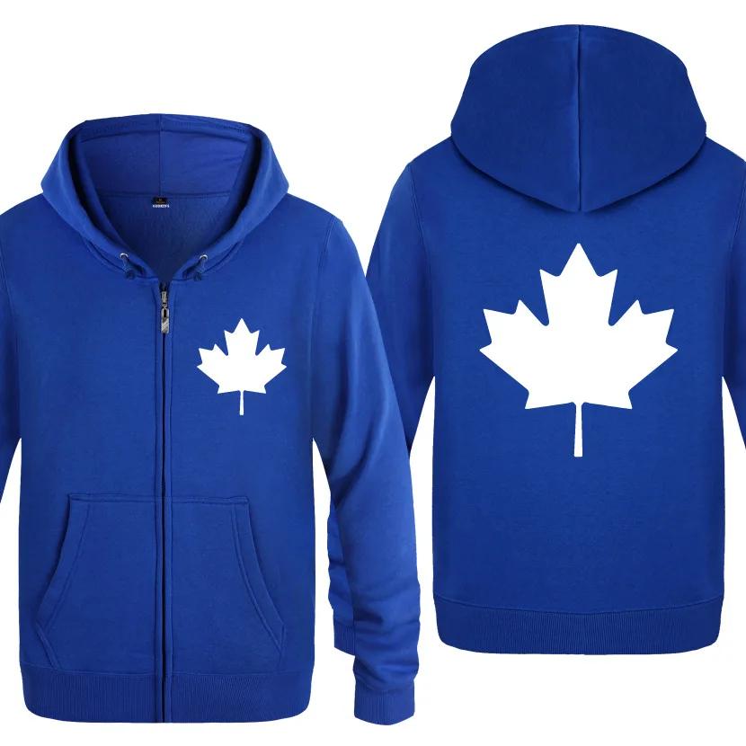 

Canada or Toronto Maple Leaf Men Hoodie Fleece Long Sleeve Zipper Jacket Cardigans Winter Fashion Pullover Sweatshirt Streetwear