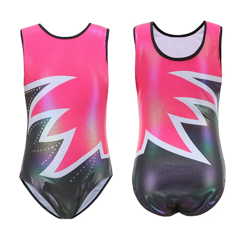 

Girls Gymnastics Ballet Dance Jumpsuit Diamante Sleeveless Ballet Practice Suit Leotard Body Cloths Fitness Sportswear