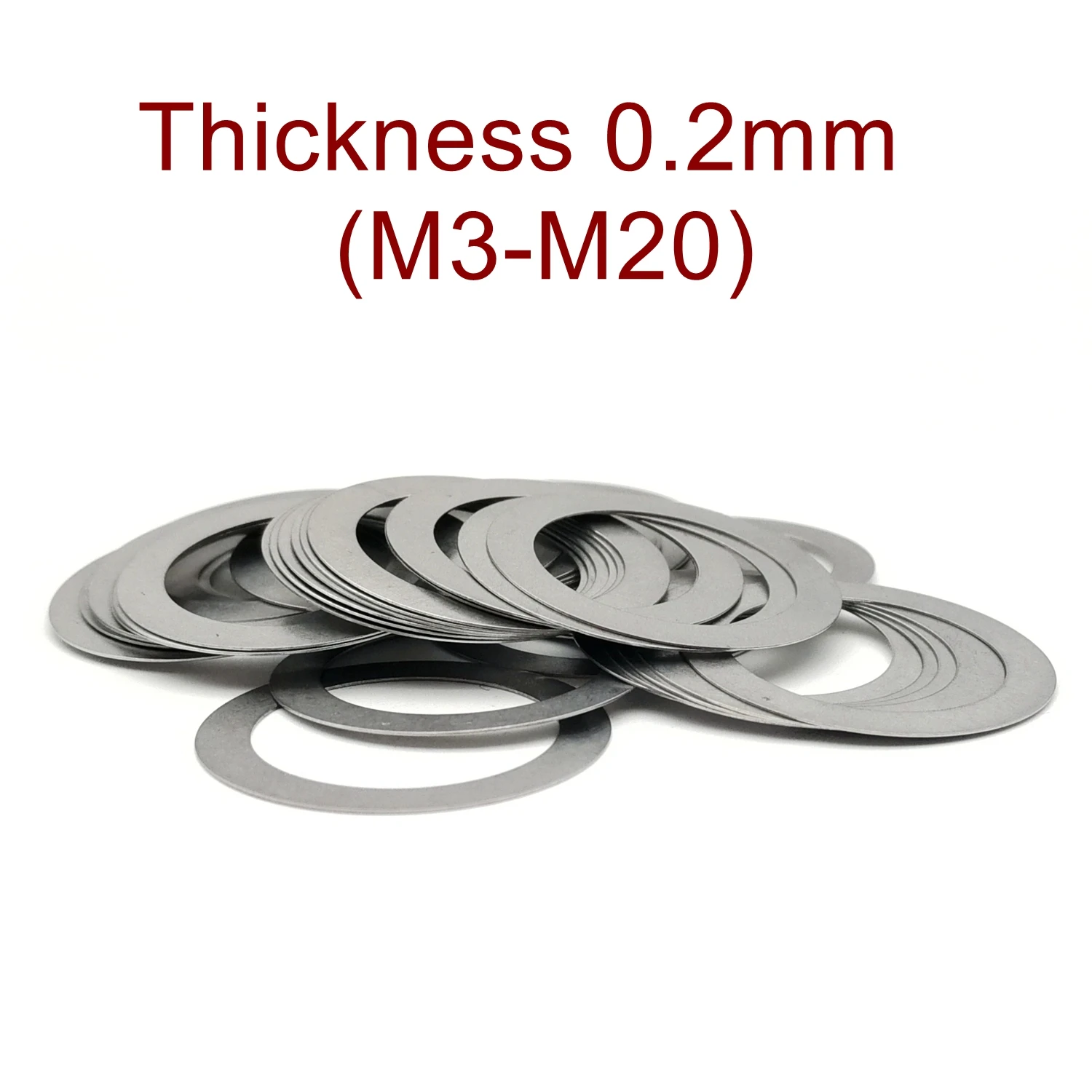 

M3-M20 Thickness 0.2mm Stainless steel Flat Washer Ultra thin gasket High precision Adjusting gasket Thin shim SUS304