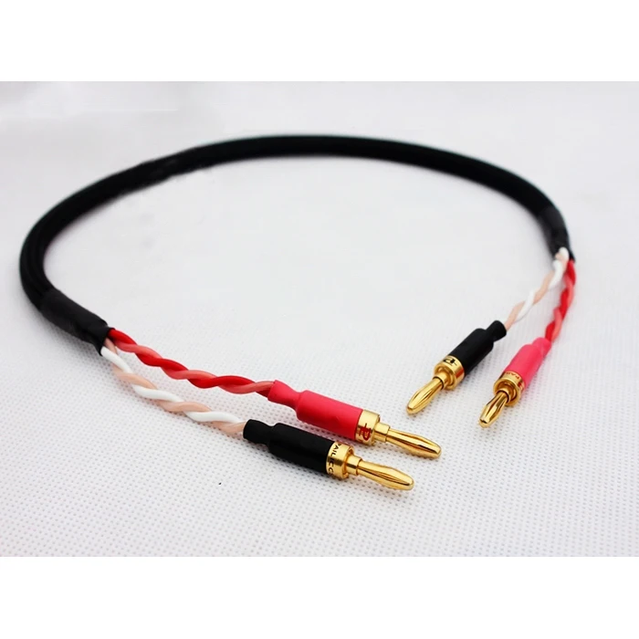 Cabo de alto-falante central surround hifi, linha de sinal de alto-falante de áudio, plugue banana americano para amplificador de áudio 0.5m-3m