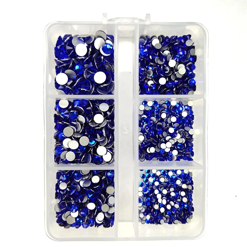 Sapphire 3D Nail Art Rhinestones Decorations Glass Non HotFix Rhinestones  FlatBack Strass Sewing&Fabric Garment