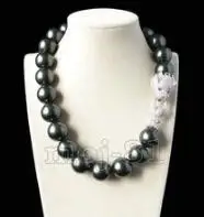 Tremendous Sweater Chain Huge Genuine 16mm White 14mm Black South Sea Shell Pearl 45~60CM Necklace 8“ is Bracelet  Jewelry