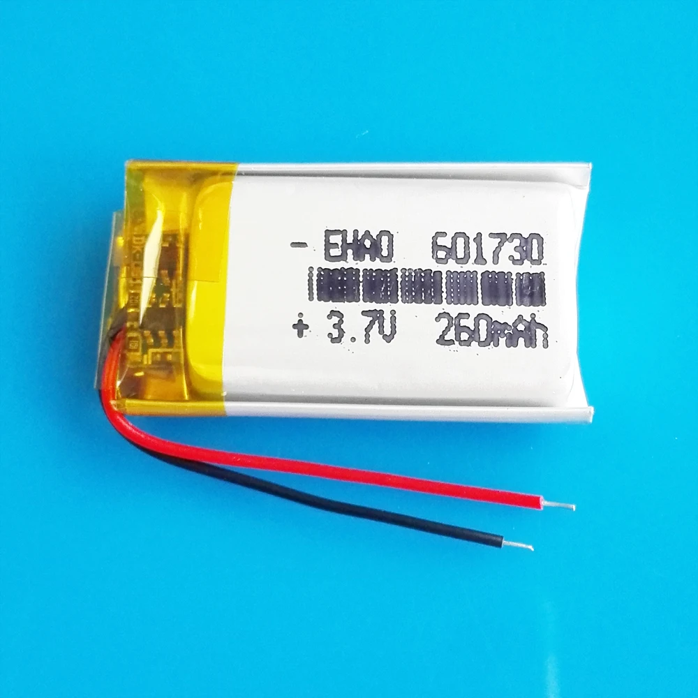 5 قطعة 260mAh ليثيوم بوليمر يبو بطارية قابلة للشحن 3.7V مخصصة الجملة CE FCC بنفايات MSDS شهادة الجودة 601730
