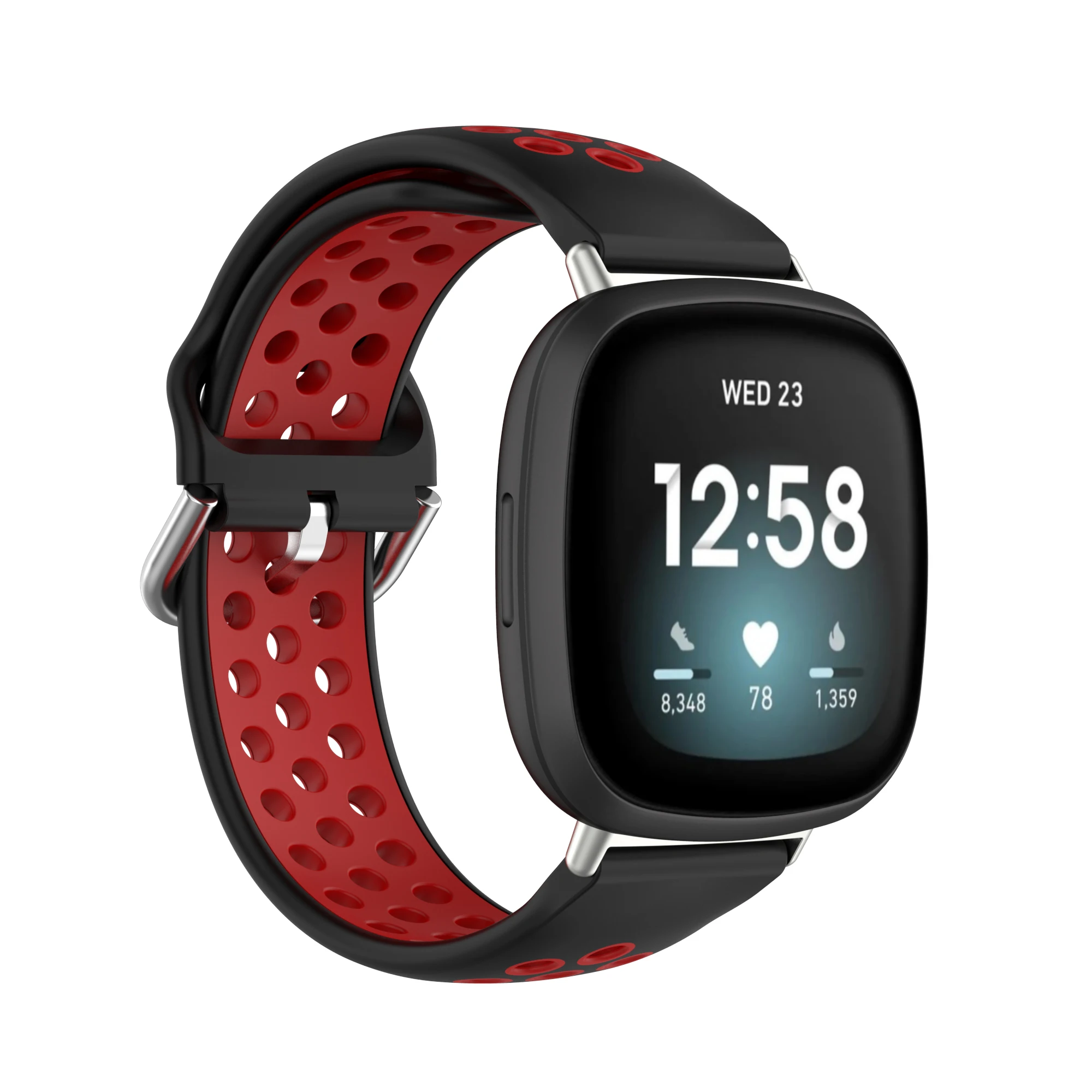AKBNSTED Đôi Màu Mềm Dây Đeo Silicone Fitbit Versa 3/Cảm Giác Đồng Hồ Thông Minh Dây Đồng Hồ Có Thể Thay Thế Cho Vòng Đeo Sức Khỏe Fitbit Cảm Giác dây Đeo Tay