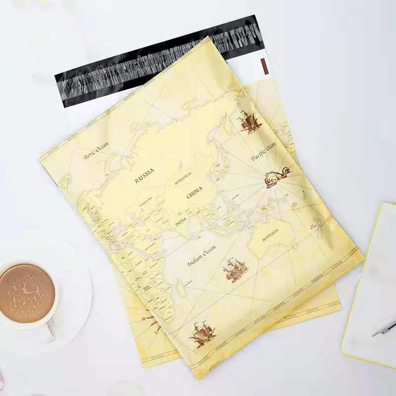 Pink Courier Bag Flamingo/World Map / Christmas Various Poly Mailers Self Seal Plastic Mailing Envelope Bag 10*14.5Inch Design