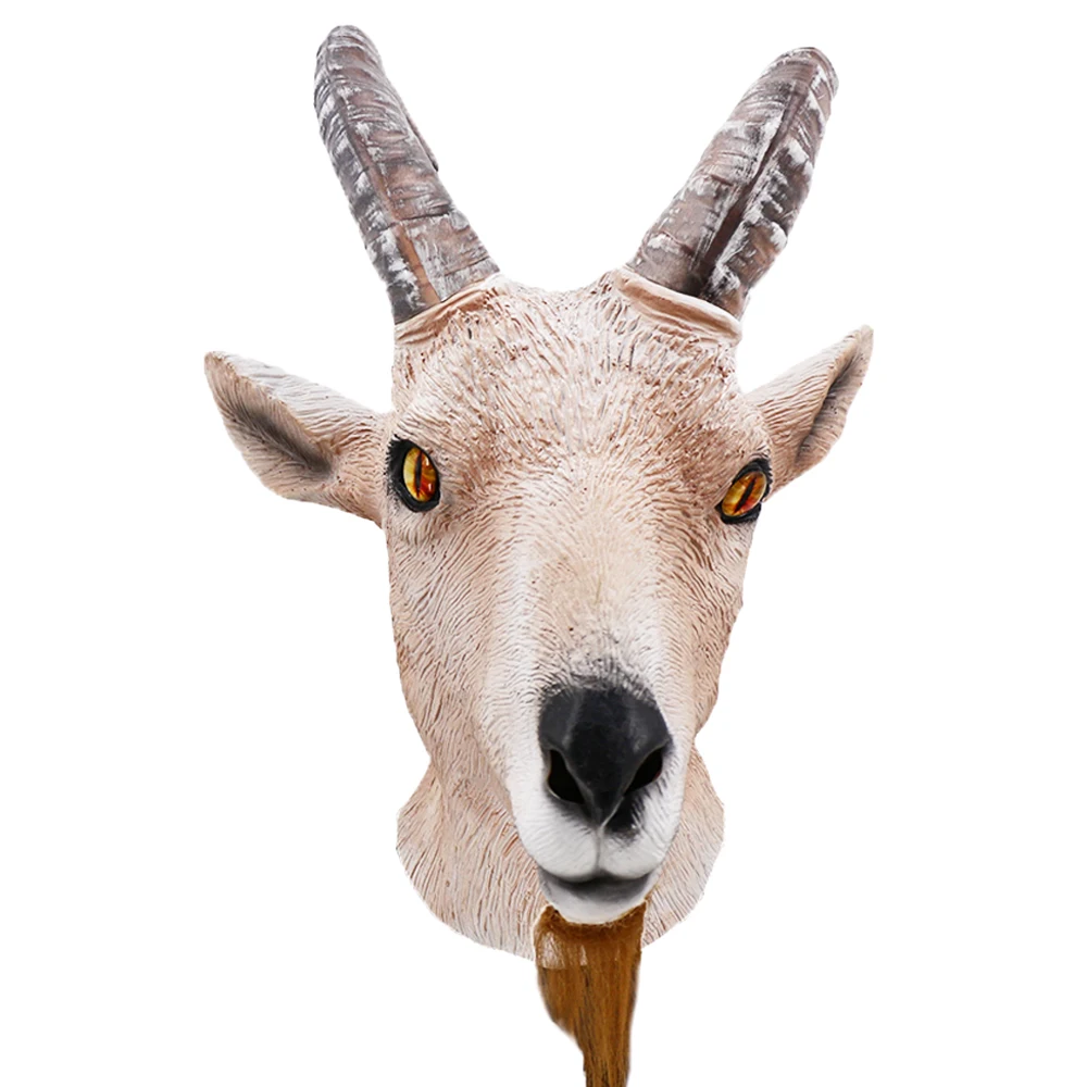 Goat Latex Animal Mask Farmyard Antelope Mask Halloween Costume Headwear Party Disguise