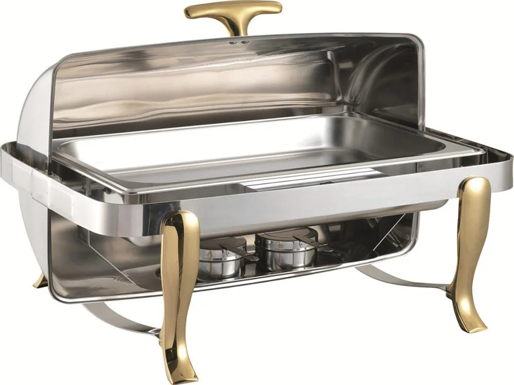 9L Foldable Stainless Steel Square Buffet Stove Set Container Food Warmer Rectangular Chafing Dish Full  Caterin