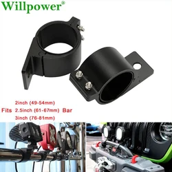 For Jeep JK Wrangler 2 2.5 3 inch Bull Bar LED Work Light Mounting Bracket Clamp Off Road 4x4 4WD Front Bumper LED Bar Holder
