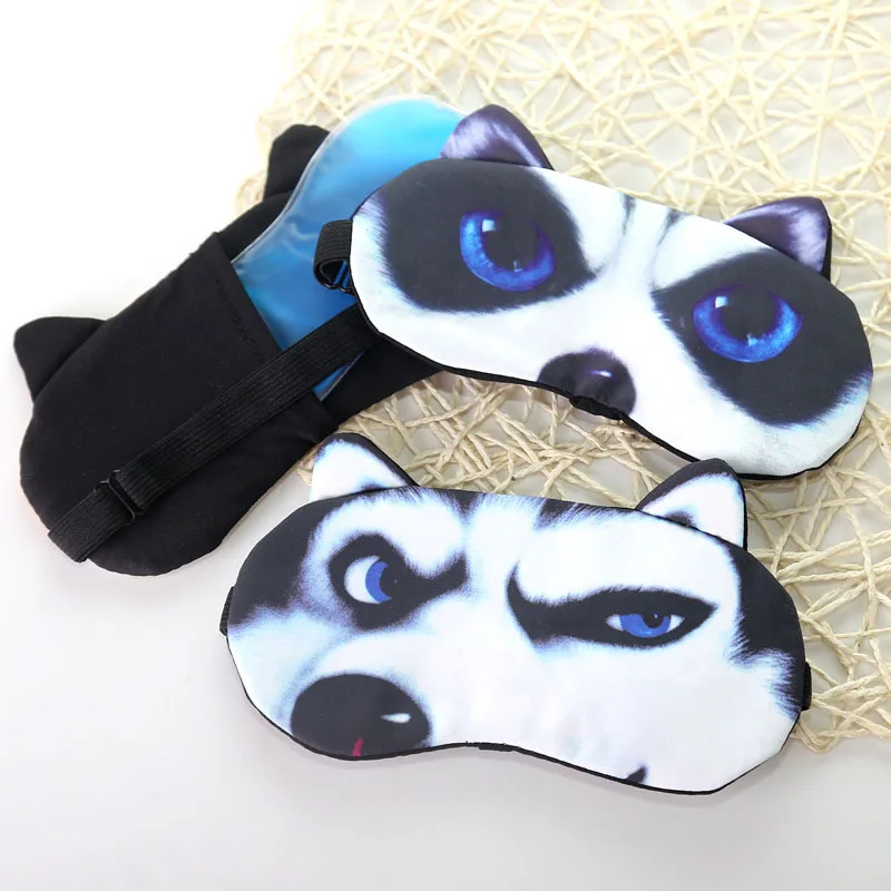 1PCS 3D Sleeping Mask Cute Cartoon Cat Dog Sleeping Eye Mask Eyeshade Cover Soft Portable Animal Blindfold Eyepatch Eye Cover