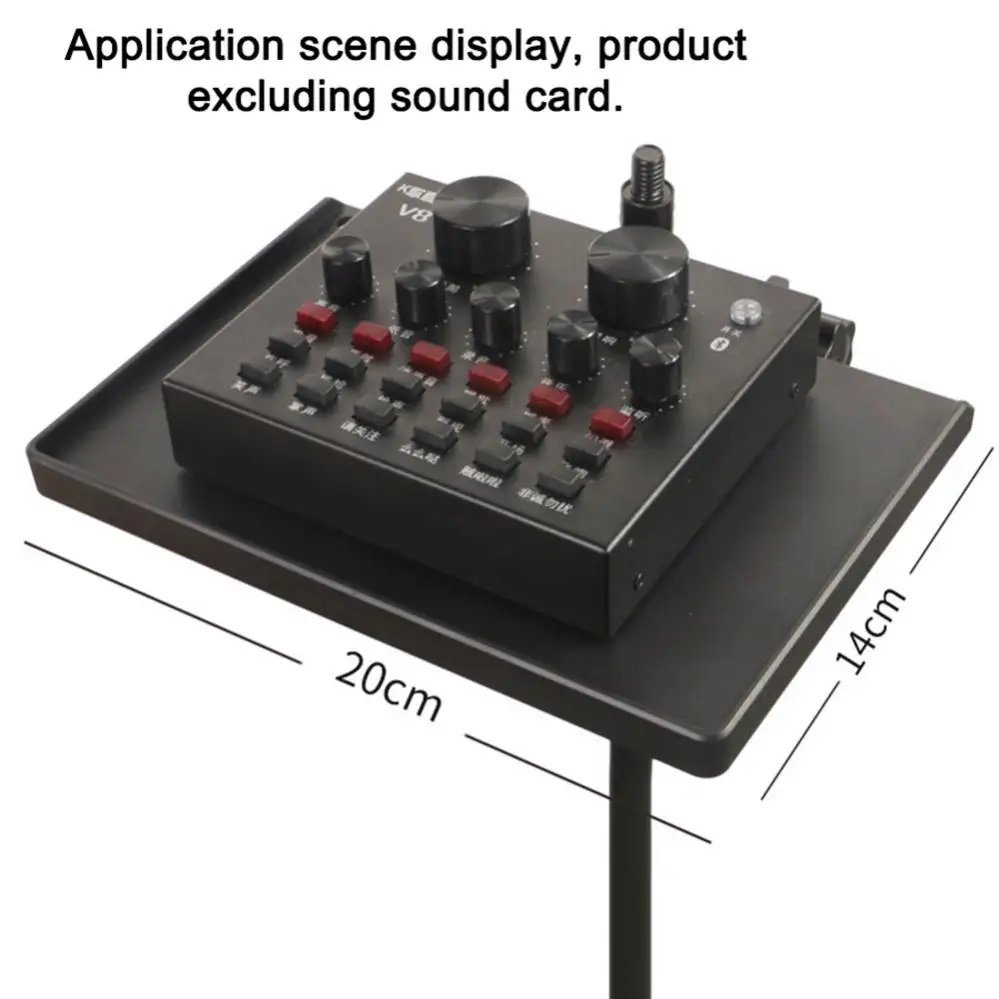 Bandeja de tarjeta de sonido para micrófono en vivo, soporte de plástico, Clip de abrazadera roscado, apto para trípode, accesorios de soporte para