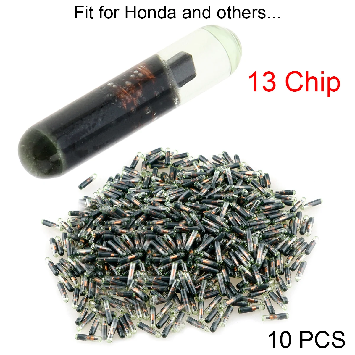 

10pcs Blank ID 13 Glass Chip Not Code Car Key Glass Transponder Chip Light Car Key Transponder Chip Fit for Honda etc