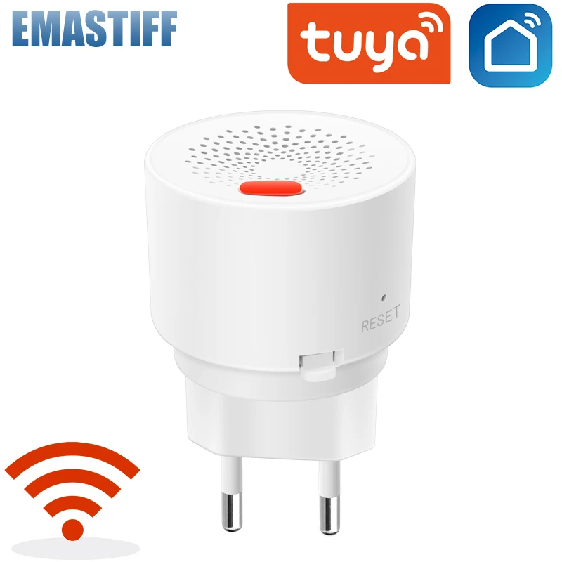 EU plug tuya Wifi Natural Gas Sensor Combustible Household Smart LPG Gas Alarm Detector Leakage Sensor fire Safety smart home