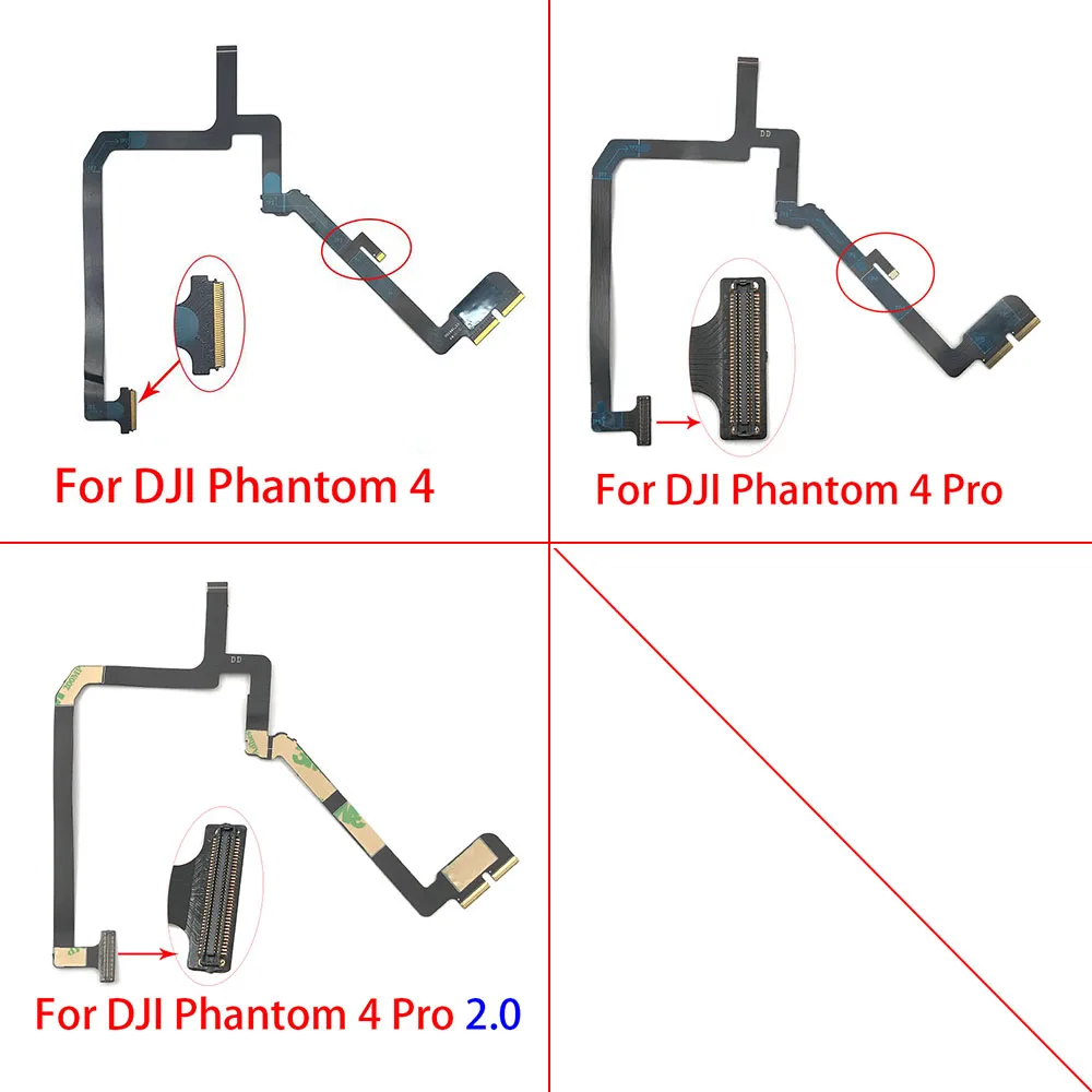 Para DJI Phantom 4 / Phantom 4 Pro / Phantom 4 Pro 2,0 Cable plano de cinta Cable Flexible suave reparación de cardán de cámara