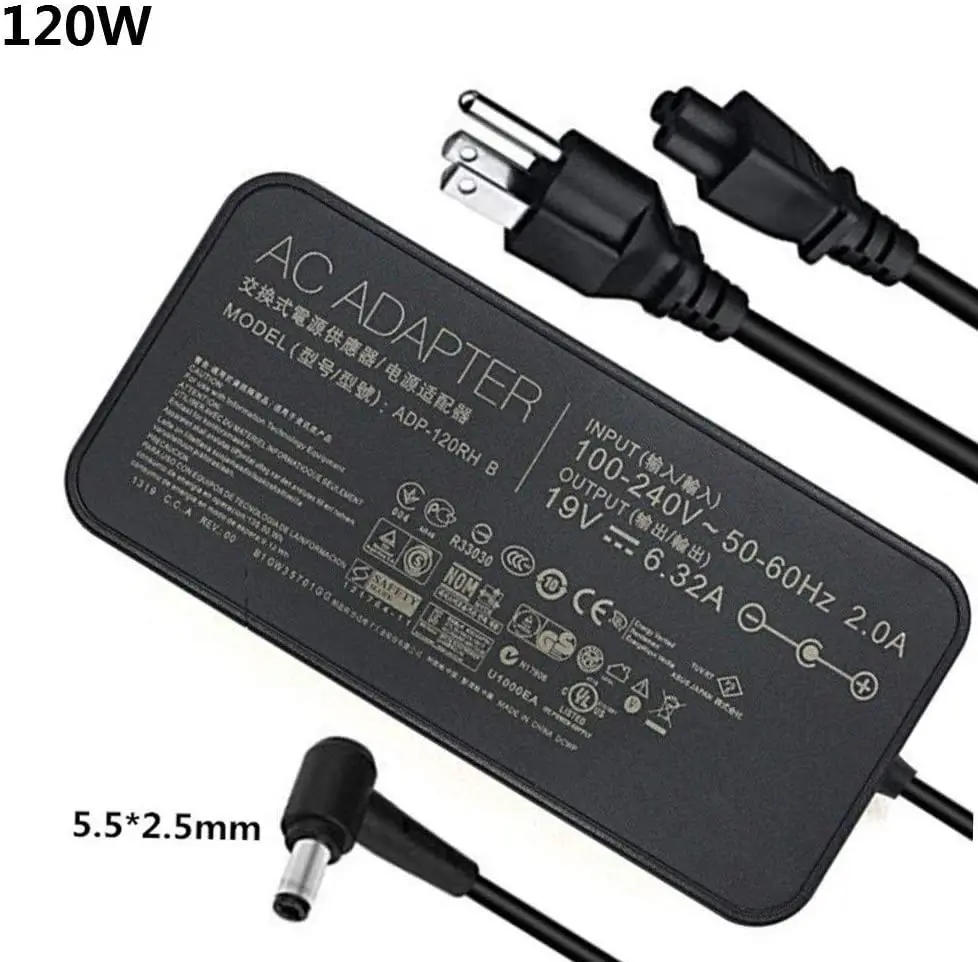 19V 6.32ACharger5.5*2. 5mm for Asus FX504 UX510UW N56VM N56VZ GL771JM R500VJ R510CA R700VJ X750JB N550JX N750   Laptop Adapter