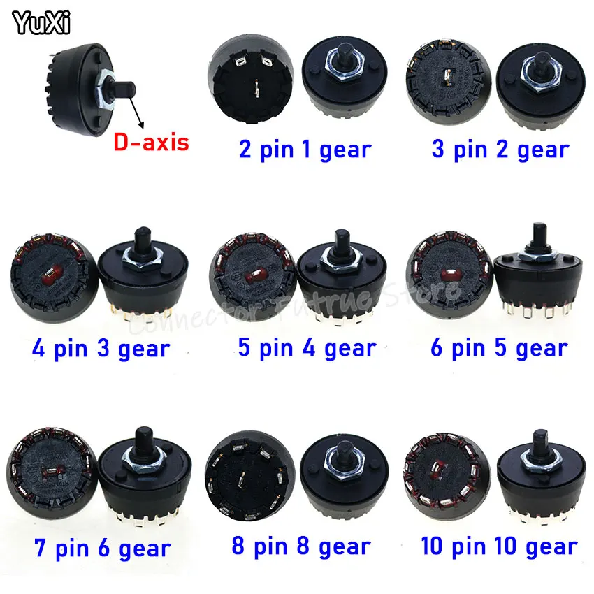 YUXI 1pcs High Temperature Resistant Rotary Gear Switch 2-3-4-5-6-Band Knob Switch of Juicer Mixer